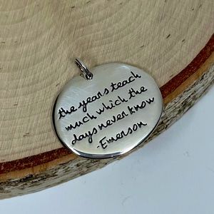 Far Fetched Sterling Silver Pendant with Emerson Quote